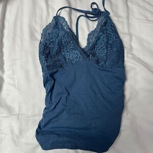 Blue lace top